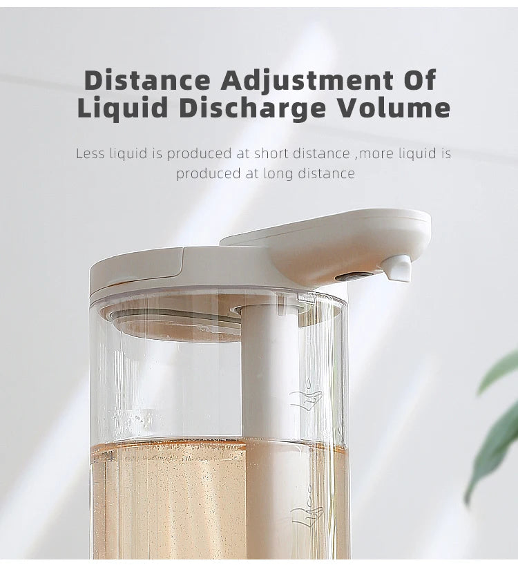Kitchen 500ml Automatic Liquid Soap Dispenser USB Rechargeable Touchless Hand High Capacity Detergent Bathroom Dispenser