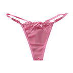 Lace G-String Sexy Lingeries For Women Thin Strappy Floral Hollow Out T-Back Female Temptation Intimates Solid Ribbed Undearwear