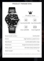 OLEVS 2920 Men Watch Fashion Business Roman Scale Waterproof Clock Luxury Brand Quartz Watch Leisure Calendar Week Men Watch
