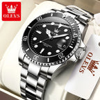 OLEVS 5885 Man Watch Luxury Top Brand One-Way Rotating Outer Ring Design Quartz Watch for Men Auto Date Waterproof Wrist Watches