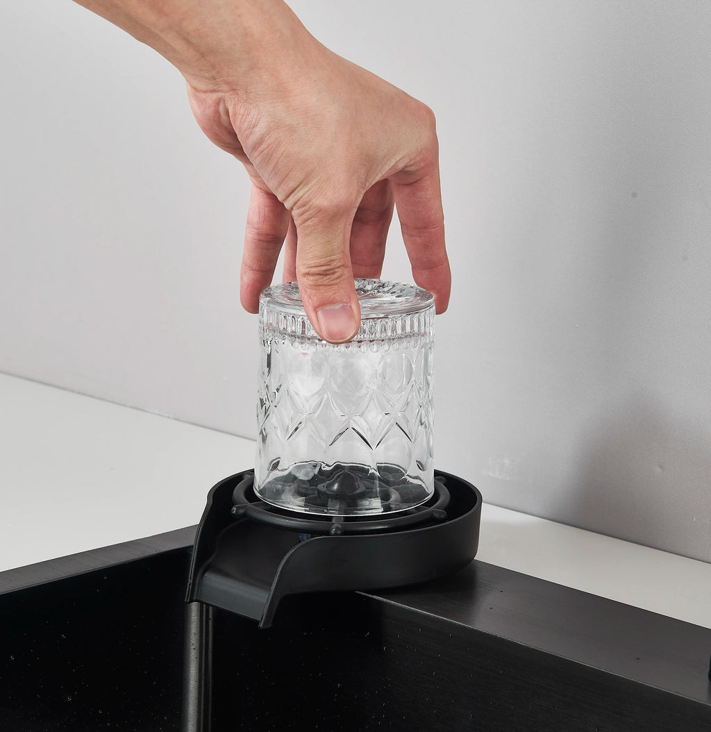 Matte Black 304 Stainless Steel kitchen Sinks Cold And Hot Water Mixer With Soap Dispenser And Cup Washer
