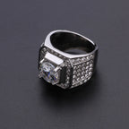 Milangirl New Hip Hop Rock Rings Men Luxury  Rhinestones Zircon  Women Wedding Party