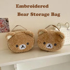 1PCS Cute Plushes Makeup Case Anime Relaxed Bear Cosmetic Bag Women Jewelry Storage Pouch Girl Organizer Handbags Gifts