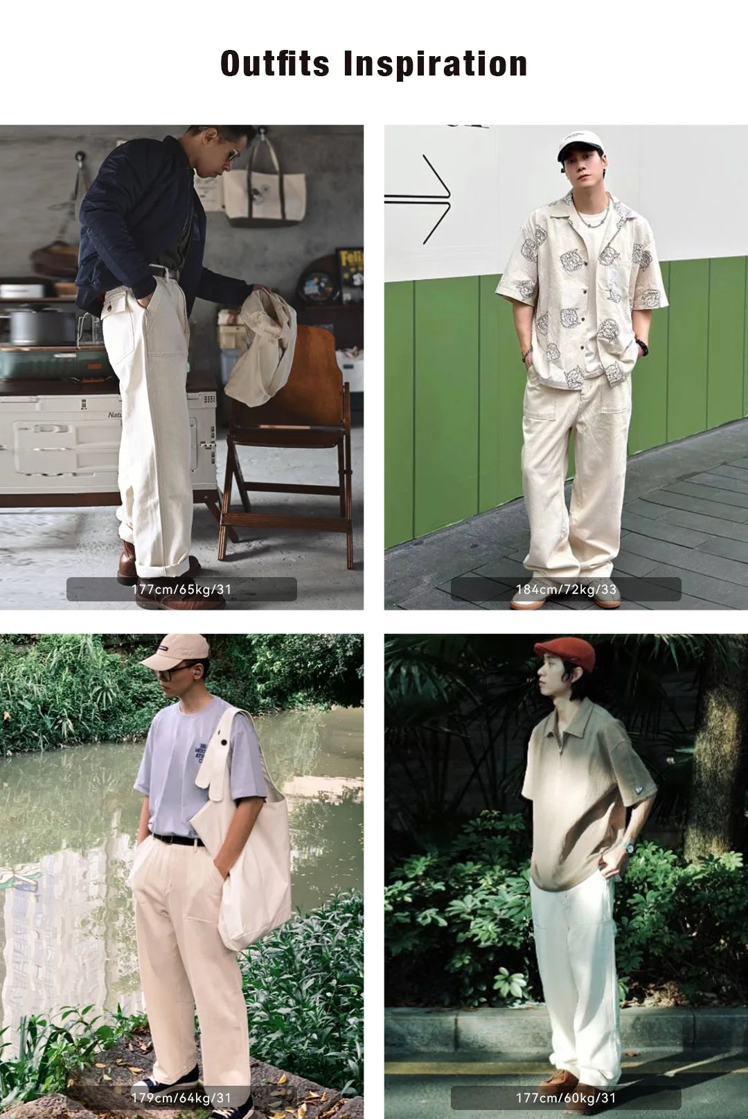 Maden Vintage 11.2oz White Cottonseed Hull Jeans Casual Loose Fit Straight Trousers for Men's Spring and Fall Chino Cargo Pants