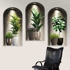 18 Styles Simulated Archway Niche Potted Plant Painting Wall Stickers Bedroom Living Room Hall Peel & Stick Art Mural Decals