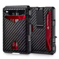 Hot Sale Men's Minimalist Card Holder Carbon Fiber for pop RFID Wallet Anti-theft & Anti-rfid Leather Metal Aluminum Cash Folder