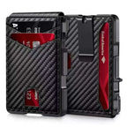 Hot Sale Men's Minimalist Card Holder Carbon Fiber for pop RFID Wallet Anti-theft & Anti-rfid Leather Metal Aluminum Cash Folder