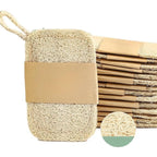 1/6pcs Natural Loofah Exfoliating Sponges - Gentle Body Scrubber for Shower & Bath, Bamboo Fiber Cleaning Pads