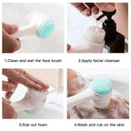 3D Double-sided Manual Facial Cleansing Brush Soft Silicone Bristles Deep Pore Cleansing Exfoliating Face Wash Brush Beauty Care