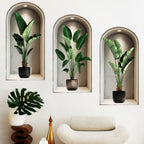 18 Styles Simulated Archway Niche Potted Plant Painting Wall Stickers Bedroom Living Room Hall Peel & Stick Art Mural Decals
