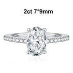 NeeTim 1ct 2ct Oval Cut Moissanite Ring for Women 925 Sterling Silver with Gold Plated Lab Diamond Rings Bands Fine Jewelry Gift