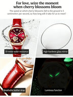 RUIXINE Fashion Woman Watches Waterproof Luminous Date Leather Quartz Wristwatch Elegant Dress Ladies Watch For Woman's Gift