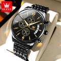 OLEVS Men Watches Top Brand Luxury Watch Waterproof Stainless Steel Men Wristwatch Luminous Quartz Watch Box Gift Set