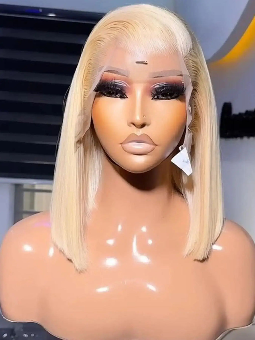613 Honey Blonde Color Short Bob Straight 13X4 Full HD Lace Frontal Wig For Women Preplucked Bleach Knots Cosplay Daily Party