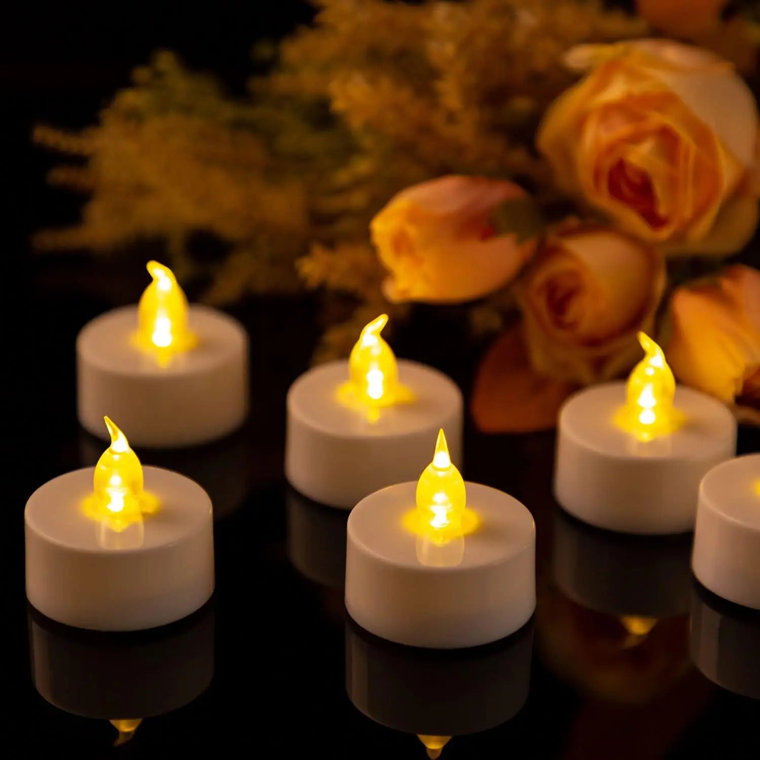 LED Candles 48/24/12 Pack Battery Operated Candles Batteries Lights Candles to Create Warm Ambiance Naturally Flickering Bright