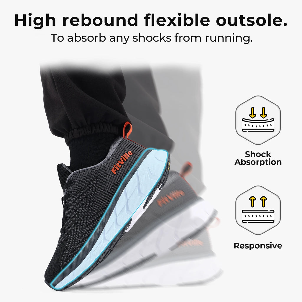 FitVille Men'S Shoes Wide Toe Box Cushioned Extra Wide Width Non Slip Running Shoe Comfortable Lightweight Sneakers For Fat Feet