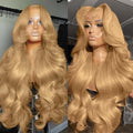 Body Wave 13x6 Honey Blonde Lace Frontal Wig Brazilian #27 Blonde Colored Human Hair Wigs For Women Pre Plucked 13X6 HD Lace Wig