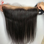 13x4 Lace Frontal Brazilian Straight Human Hair 5x5 Lace Closures Only Pre Plucked Natural Color Remy Hair 8-22 Inch