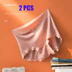 2 Pack High Waist Women Briefs Vintage Satin Silky Crotch Antibacterial Shaping Panties Tummy Control Butt Lifting Daily Panty