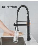 Kitchen Faucet with Pull Down Sprayer High Arc Single Handle Spring Kitchen Sink Faucet