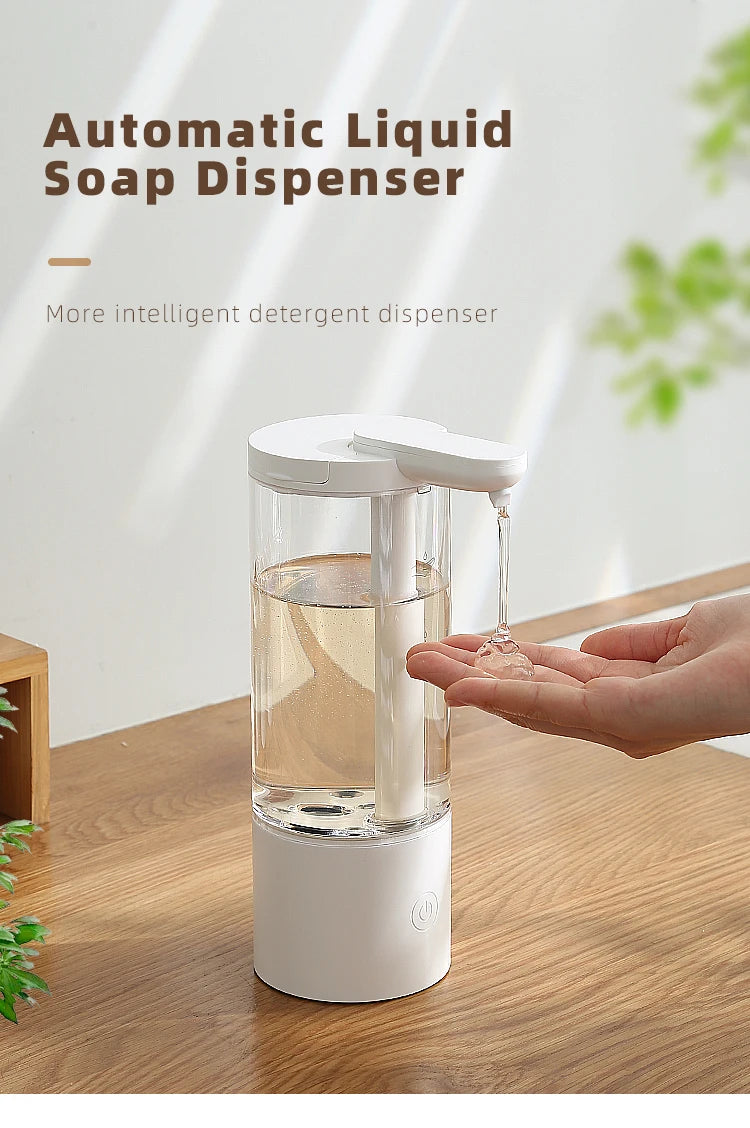 Kitchen 500ml Automatic Liquid Soap Dispenser USB Rechargeable Touchless Hand High Capacity Detergent Bathroom Dispenser