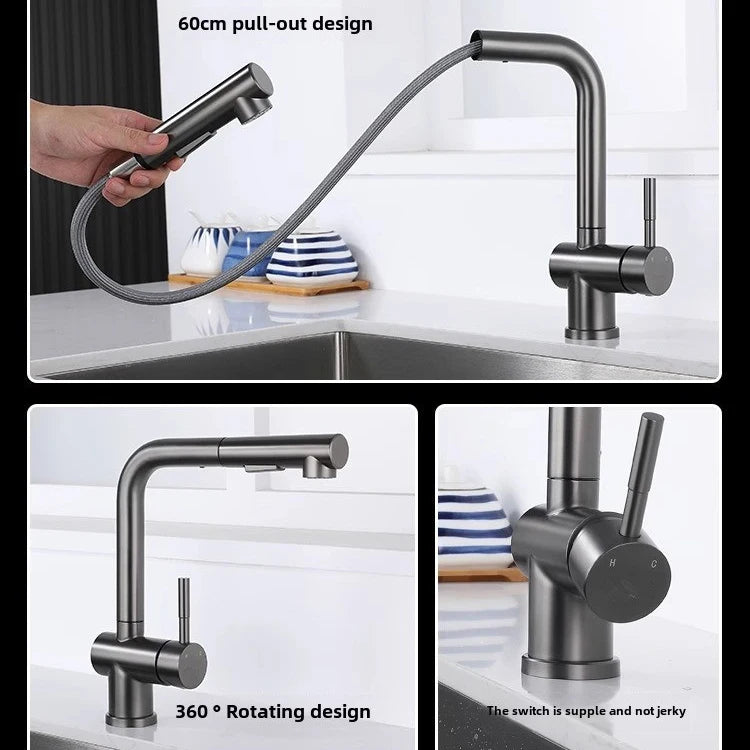 Hot Cold Touch on Kitchen Faucets Stainless Steel Pull Out Kitchen Sink Mixer Tap Black Smart Sensor Touch Kitchen Sink Faucet