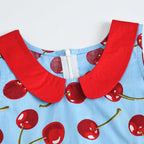LPATTERN Girls' Vintage Rockabilly Dress Party Retro Polka Dot Floral Pattern A-line Dresses Pleated Skirt Knee-Length for 4-10Y