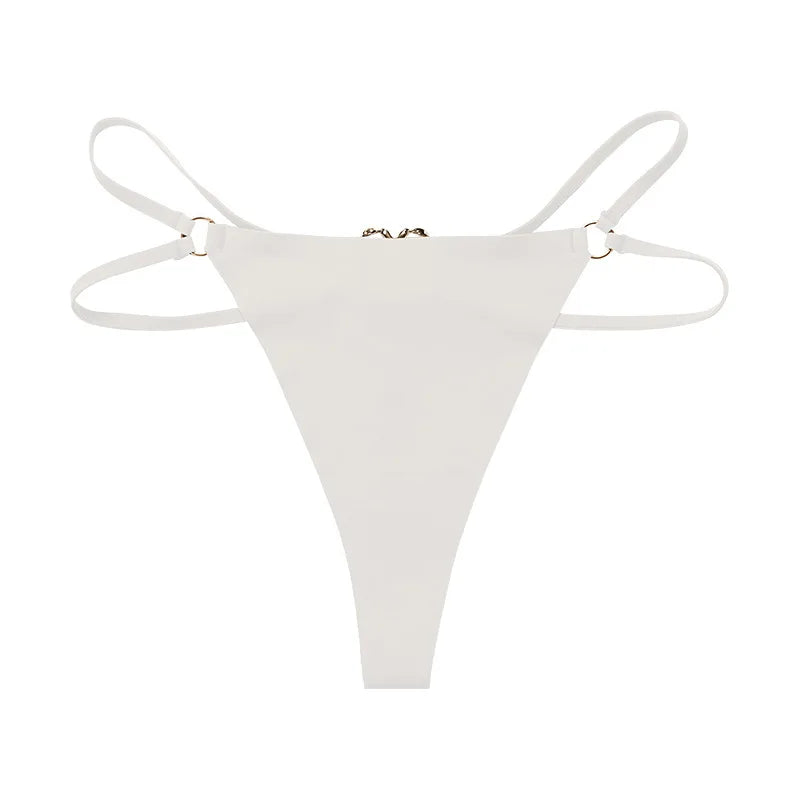 Ice Silk Girls Briefs Iron Ring Sexy Women G String Panties Underwear Thong Seamless Underpants Yoga Lingerie Plus Size S-XL