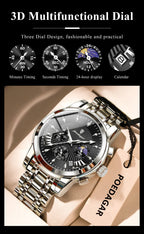 POEDAGAR Original Military Men Watches Waterproof Luminous Date Chronograph Man Watch Stainless Steel Men's Quartz Watches Reloj