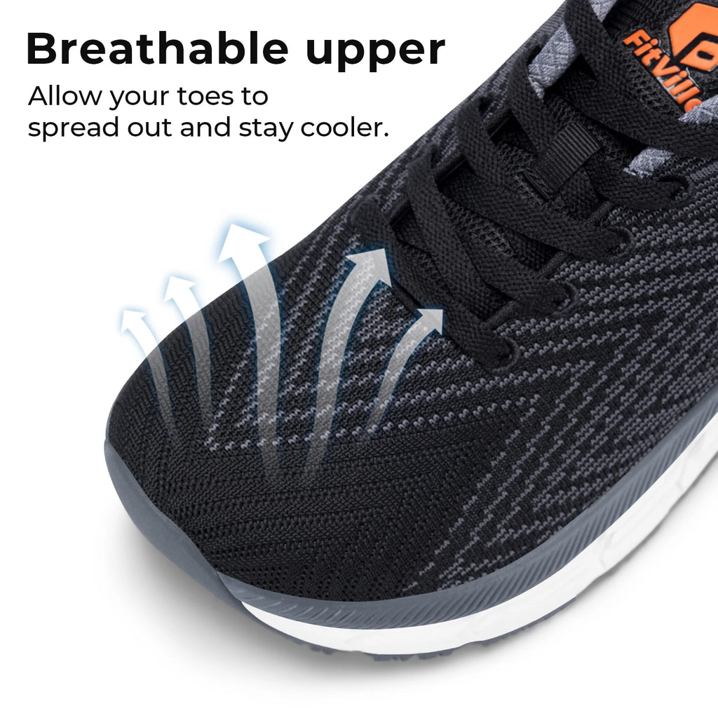 FitVille Men'S Shoes Wide Toe Box Cushioned Extra Wide Width Non Slip Running Shoe Comfortable Lightweight Sneakers For Fat Feet