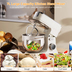 BioloMix 7L Food Mixers for Baking, 1200W DC Motor Stand Mixer, with Dough Hook, Whisk & Beater, Meat Grinder Attachment
