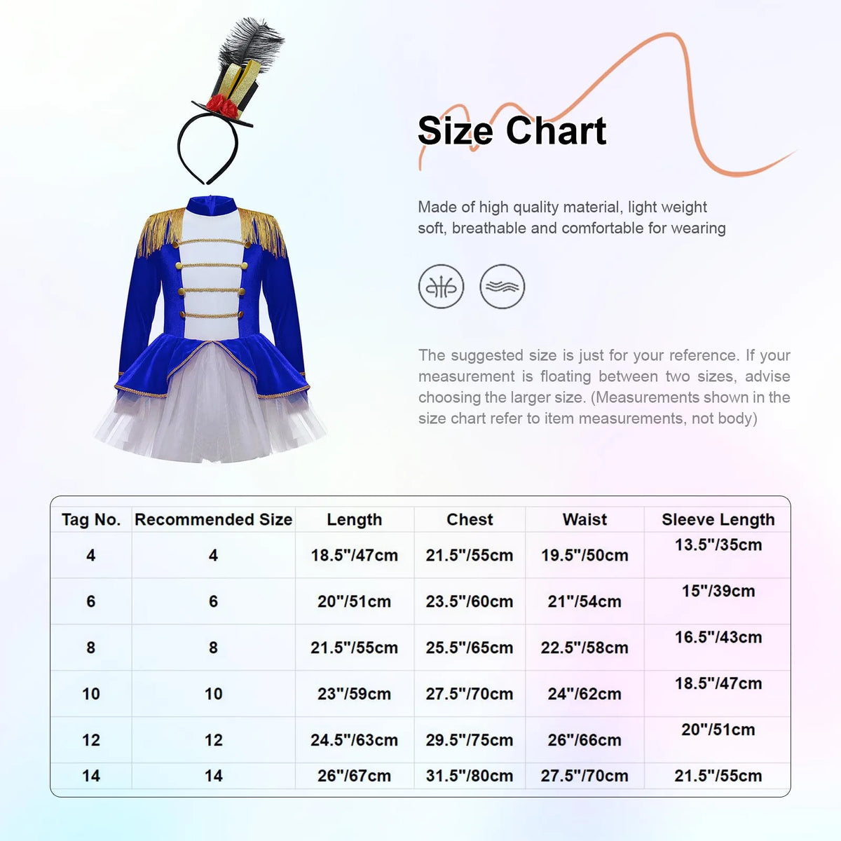 Girls Ringmaster Circus Costume Set Zipper Tutu Leotard Gown Dress with Hat for Halloween Carnival Cosplay Party Performance