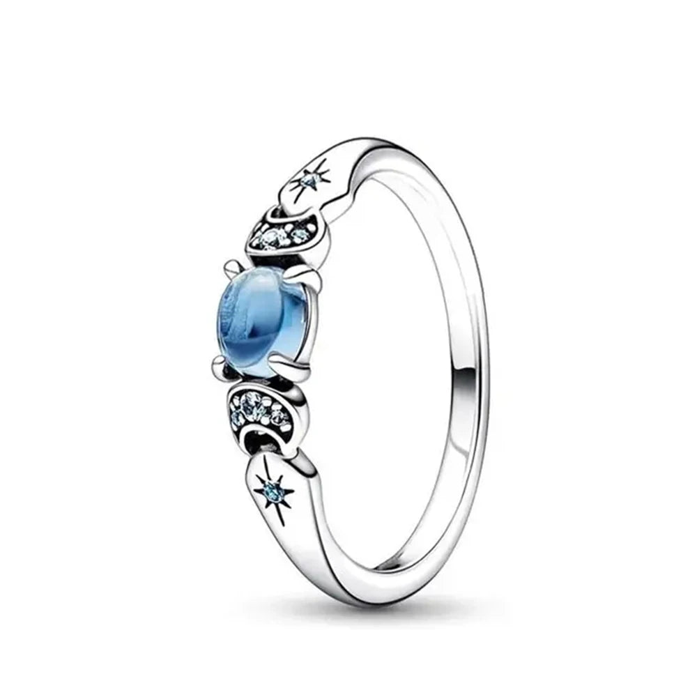 Hot Sale New 925 Sterling Silver Heart Flower Size 6789 Red Blue Pink Green Ring Women Rings Fine Jewelry Fashion Mother Day