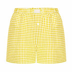 Teen Girls Plaid Shorts Elastic Waistband Pull-On Casual Lounge Summer Outfit Red Blue Color Women's Fashion
