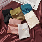Women's Simple Satin Ice Silk Seamless Underwear Female Breathable Mid-waist High Quality Panties Butt Lift Briefs M-XL
