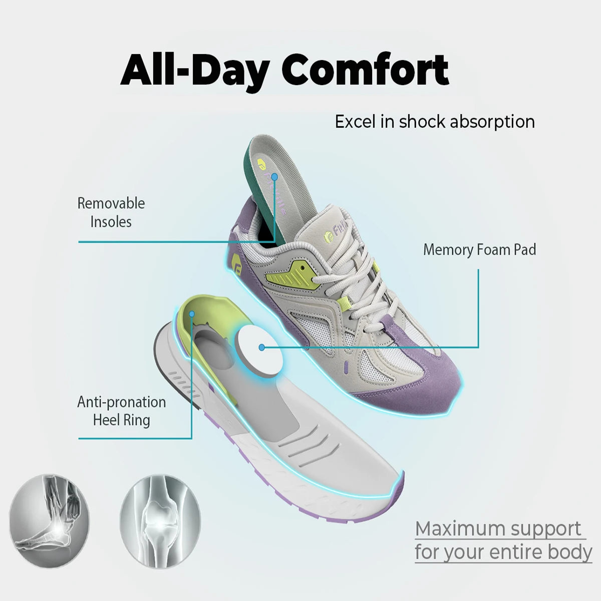 FitVille Extra Wide Women's Walking Shoes Wide Width Lightweight Sneakers for Flat Foot Plantar Fasciitis Heel Pain Relief