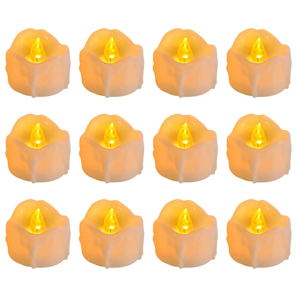 24/48pc Flameless Led Tea Lights with Timer 6 Hours On and 18 Hours Off in 24 Hours Cycle Automatically Flickering Candles Light