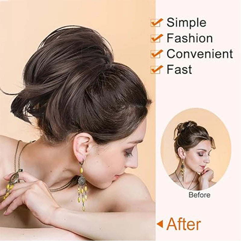 Pinch style messy chicken coop head wig ponytail bun bun bun head straight ponytail