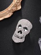 Rhinestone skull head Halloween top brooch women's Halloween dark style fashion personality clothing accessories brooch