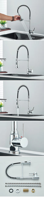 Shinesia Black Kitchen Faucet Stainless Steel Mixer Tap 360 Degree Rotation Stream Sprayer Nozzle Kitchen Sink Hot Cold Taps