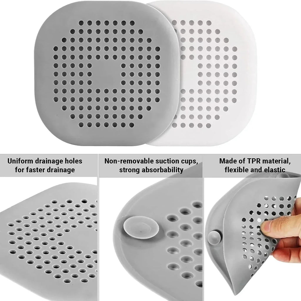 1/4pcs Shower Drain Plug Hair Catcher Stopper Kitchen Sink Strainer Sewer Silicone Bathroom Floor Bathtub Water Filter Home Tool