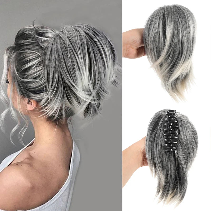 Pinch style messy chicken coop head wig ponytail bun bun bun head straight ponytail