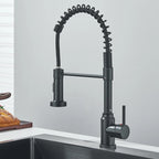 Shinesia Black Kitchen Faucet Stainless Steel Mixer Tap 360 Degree Rotation Stream Sprayer Nozzle Kitchen Sink Hot Cold Taps