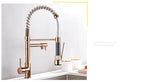 Spring Pull Down Kitchen Faucet, Hot Cold Stainless Steel Kitchen Sink Mixer Tap with Single Handle Spring Kitchen Faucets