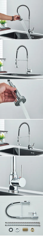 Shinesia Black Kitchen Faucet Stainless Steel Mixer Tap 360 Degree Rotation Stream Sprayer Nozzle Kitchen Sink Hot Cold Taps