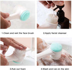 3D Double-sided Manual Facial Cleansing Brush Soft Silicone Bristles Deep Pore Cleansing Exfoliating Face Wash Brush Beauty Care