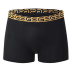 5-piece Set Of Men's Black Classic Elastic Waisted Underwear Quick Drying Comfortable Sporty Youth Trend Flat Corner Pants