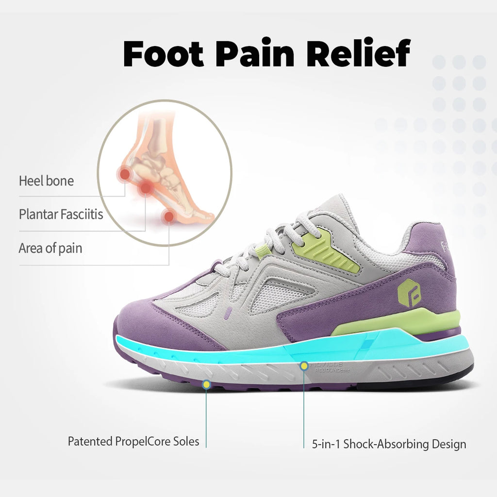 FitVille Extra Wide Women's Walking Shoes Wide Width Lightweight Sneakers for Flat Foot Plantar Fasciitis Heel Pain Relief