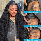 250 Density Deep Wave Loose Wig 40 Inch Hd Transparent Brazilian Curly 13x4 13x6 Pre Plucked Lace Front Wig Human Hair For Women