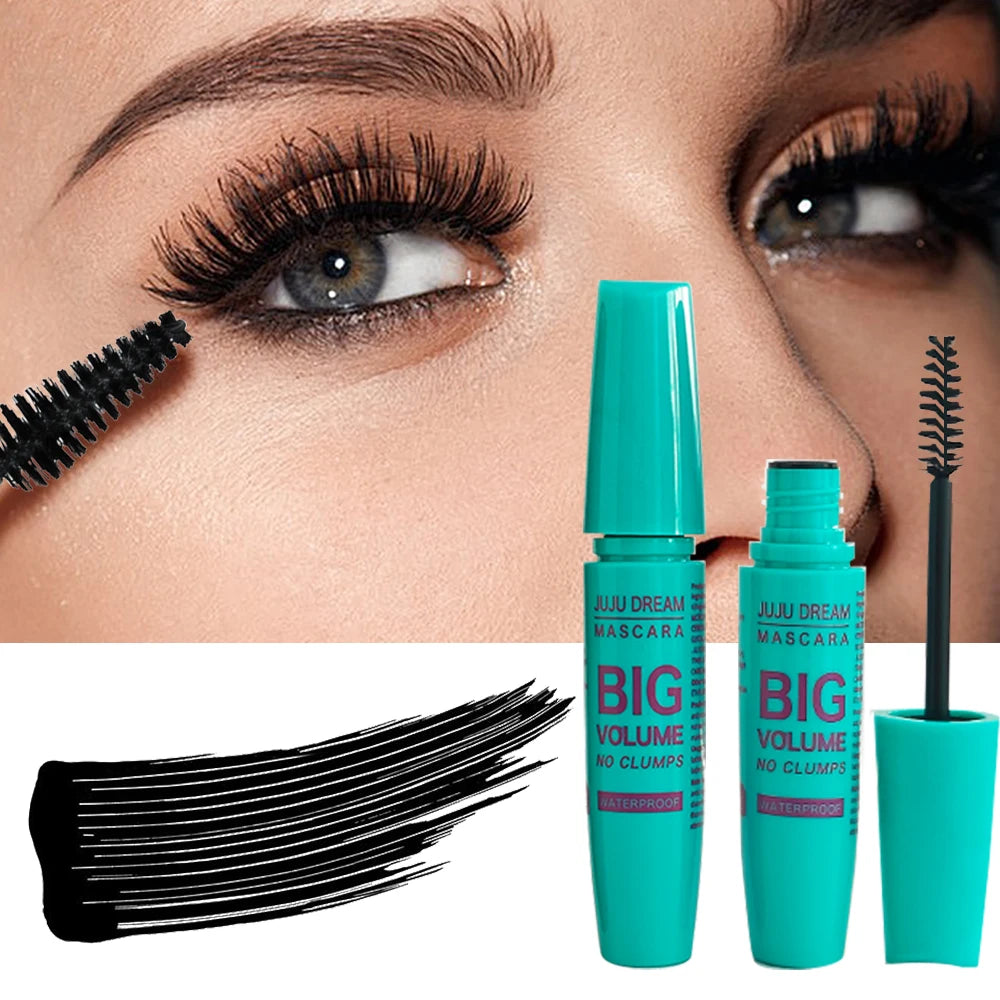 JUJU DREAM 4D Black Waterproof Fiber Mascara，Volumizing, Lengthening, Curling, Waterproof Eye Makeup Cosmetic